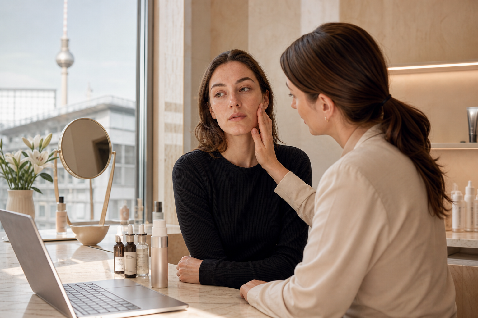 Kosmetik bei Bildschirmhaut: müde Haut im Büroalltag