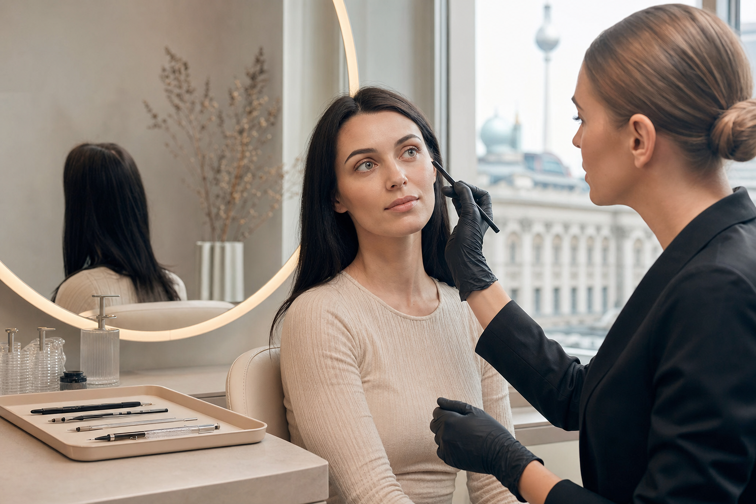 Lidstrich Permanent Make-up Berlin Mitte bei verwischendem Kajal – realistisches Editorial Beauty Bild