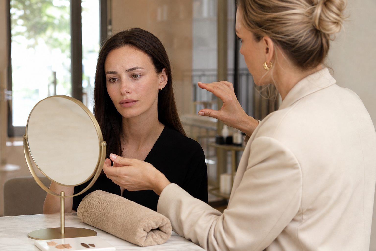 Microblading Berlin Mitte bei Brauen die traurig wirken in einem hochwertigen Berliner Beauty-Studio