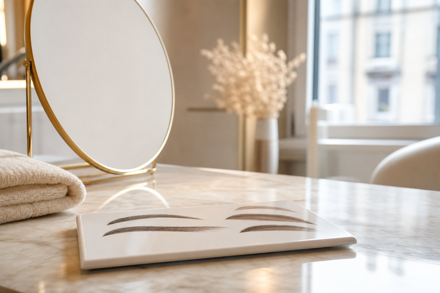 Microblading Berlin Mitte für Kundinnen mit kurzen Augenbrauenschwänzen in einem hochwertigen Berliner Beauty-Studio