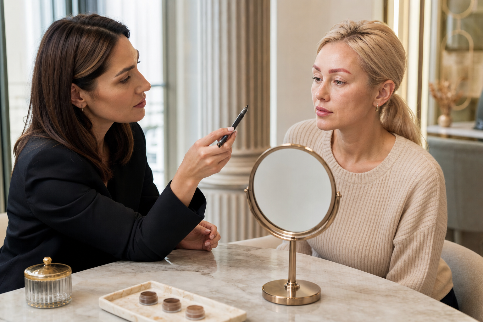 Microblading Berlin Mitte wenn alte Brauen rötlich verblassen