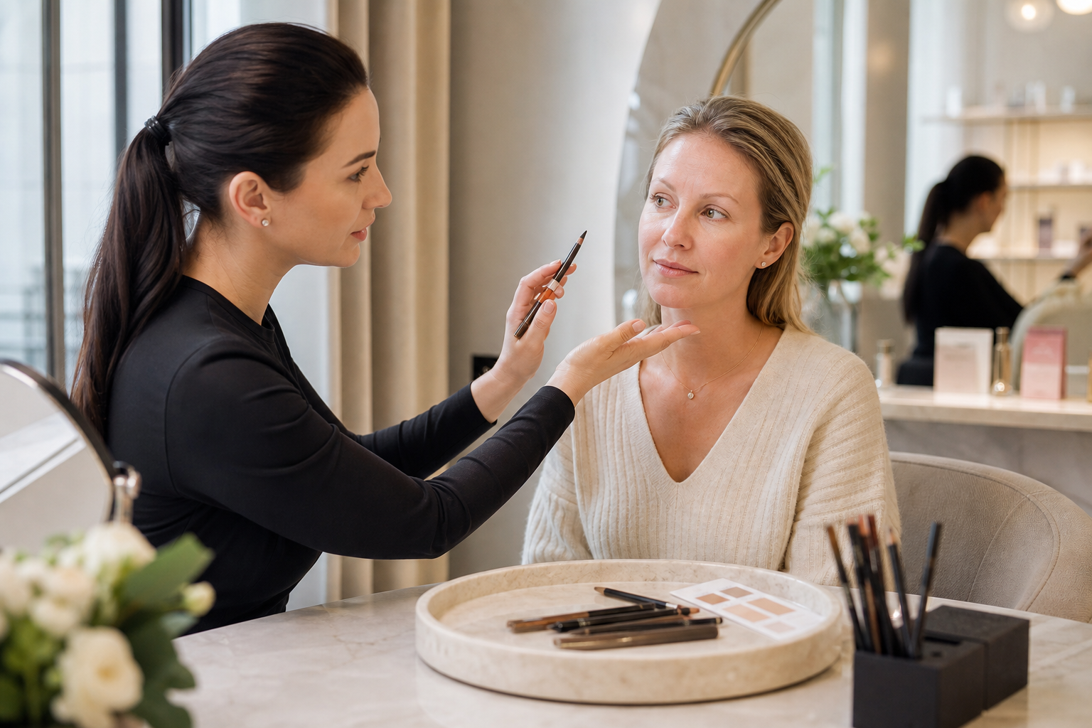 Permanent Make-up Augenbrauen Berlin Mitte bei dünnen Brauen in einem hochwertigen Berliner Beauty-Studio
