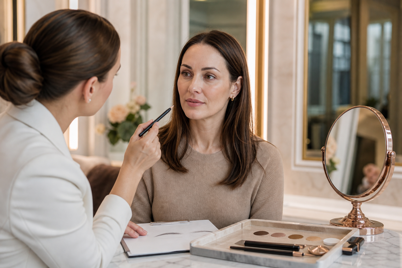 Permanent Make-up Augenbrauen Berlin Mitte bei ungleicher Form