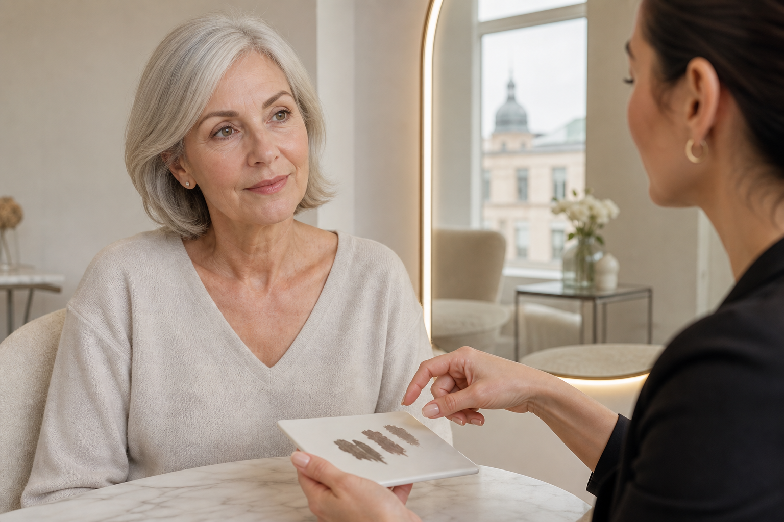 Permanent Make-up Berlin Mitte Augenbrauen bei reifer Haut