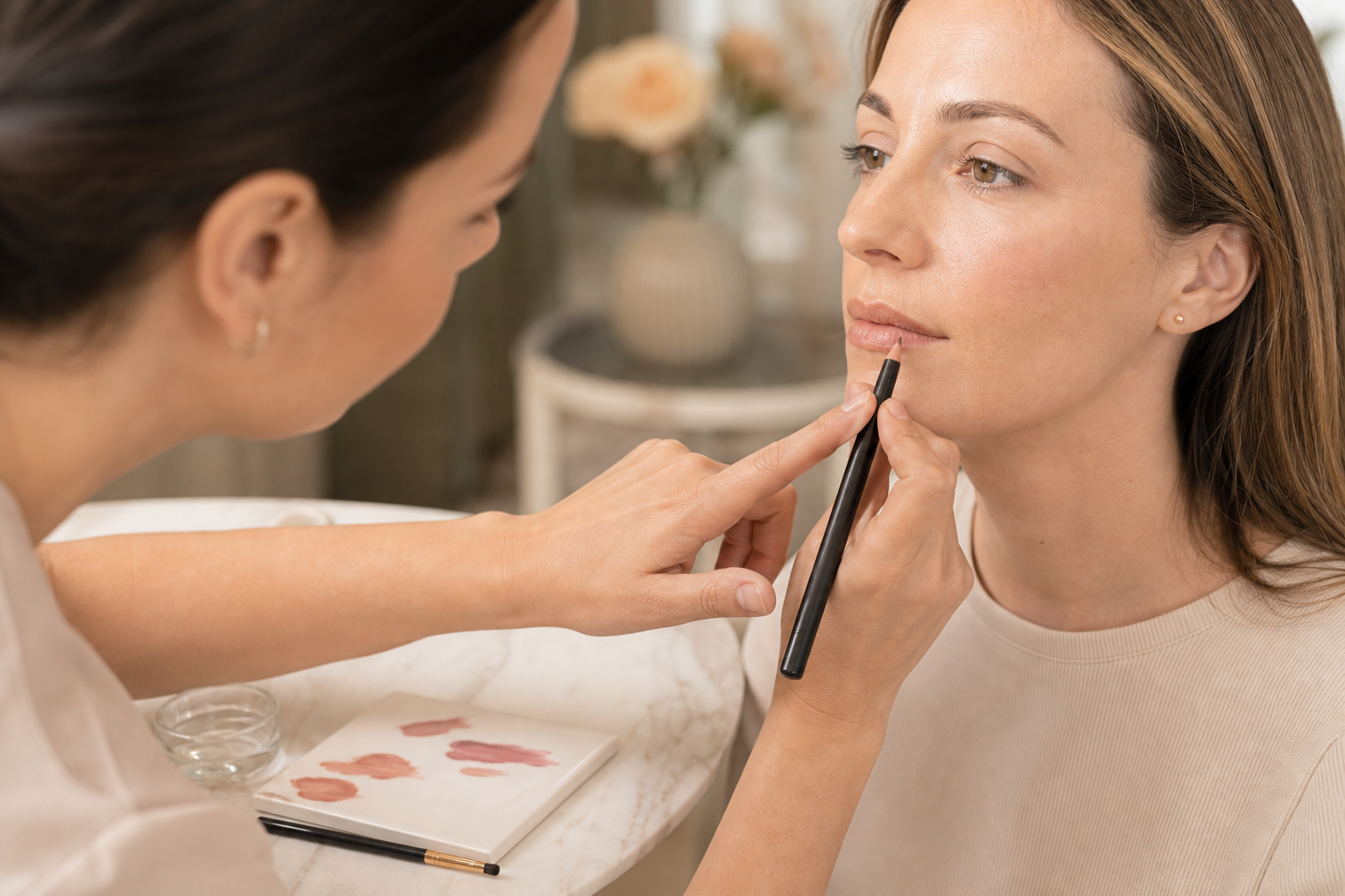 Permanent Make-up Lippen Berlin Mitte bei schmaler Oberlippe in einem hochwertigen Berliner Beauty-Studio